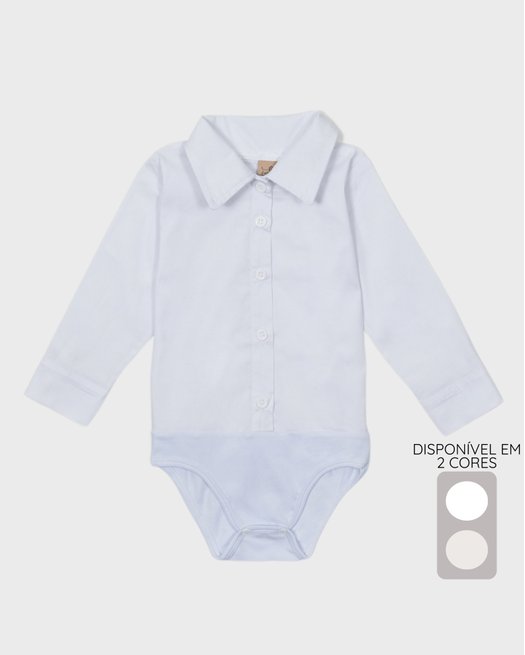 Body básico Camisa Tricoline para Bebê Menino a 18 Meses